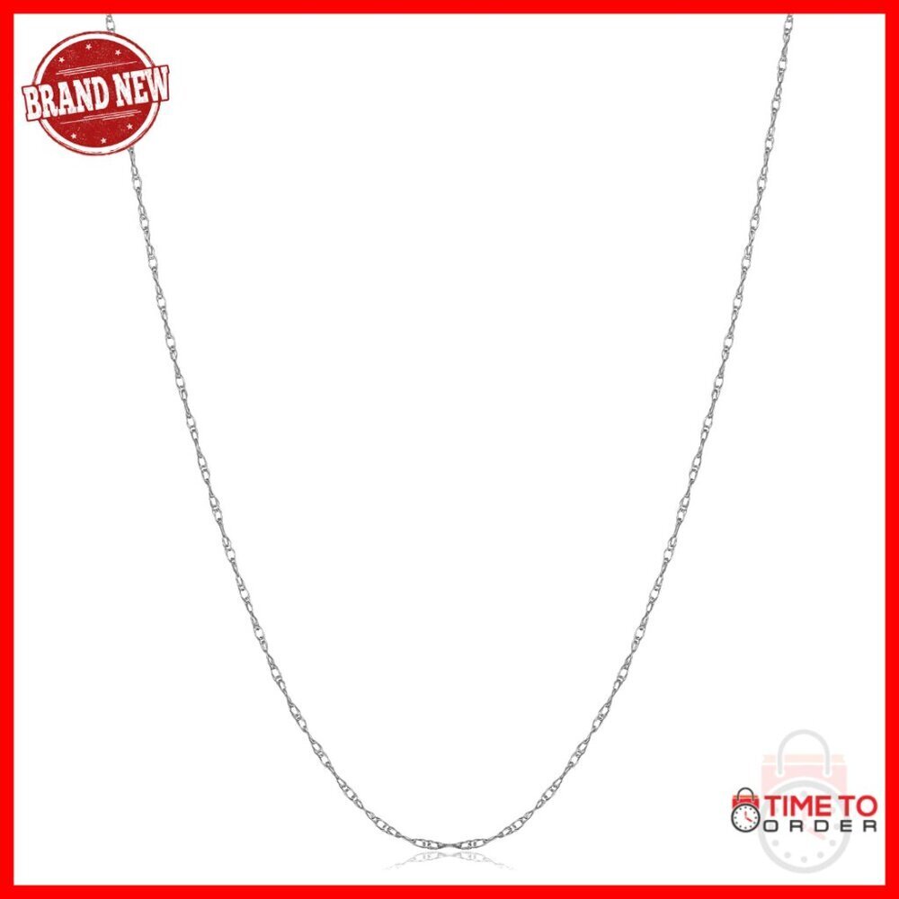 10k Gold Rope Chain Necklace Thin 24 Inches Spring Ring Clasp